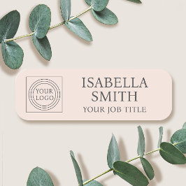 Elegant Company Logo Staff Name Tag Badges Pink 名札