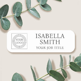 Elegant Company Logo Staff Name Tag Badges White 名札