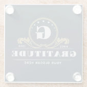 Elegant Company Monogram Vintage Emblem design ガラスコースター (裏面)