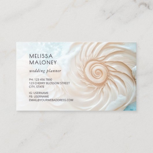 Elegant Conch Coastal 名刺 (裏面)