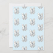 Elegant Confetti White Bow Light Blue Sweet 16 招待状 (裏面)
