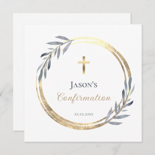 elegant Confirmation  Invitation 招待状 (正面/裏面)