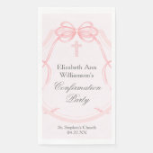 Elegant Confirmation Party Pink Bow Ribbon Custom (正面)