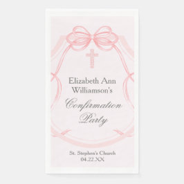 Elegant Confirmation Party Pink Bow Ribbon Custom