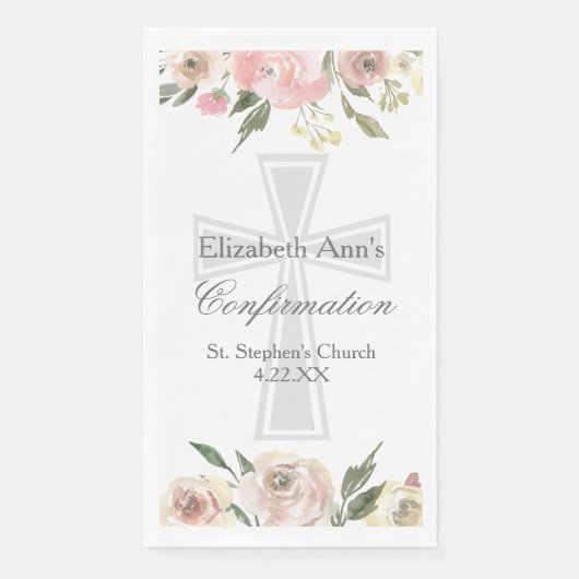 Elegant Confirmation Party Pink Floral Custom (正面)