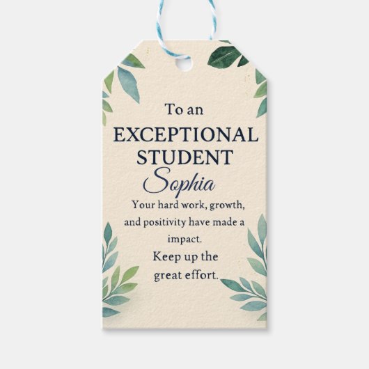 Elegant Congratulations Card for an Exceptional St ギフトタグ (正面)