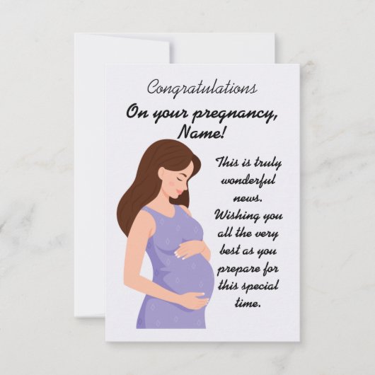 Elegant Congratulations for pregnancy Card (正面)