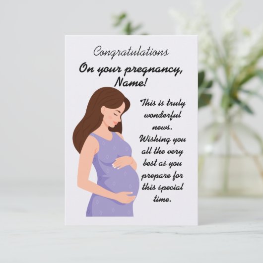 Elegant Congratulations for pregnancy Card (スタンド正面)