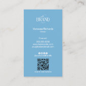 Elegant Cool Icy Blue Smooth Gradient QR Code Logo 名刺 (裏面)