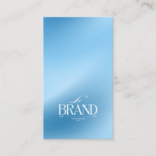 Elegant Cool Icy Blue Smooth Gradient QR Code Logo 名刺 (正面)