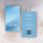 Elegant Cool Icy Blue Smooth Gradient QR Code Logo 名刺