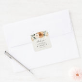 Elegant Copper & Earthy Beige Wedding スクエアシール (封筒)