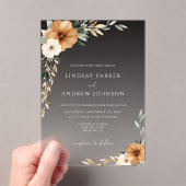 Elegant Copper & Earthy Black Gradient Wedding アクリル招待状 (インサイチュ (ポータブル))