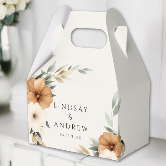 Elegant Copper Earthy Botanical Beige Wedding フェイバーボックス
