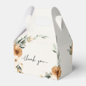 Elegant Copper Earthy Botanical Beige Wedding フェイバーボックス (裏面サイド)