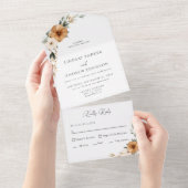 Elegant Copper & Earthy Botanical Wedding   オールインワン招待状 (貼ってはがせる)