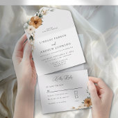 Elegant Copper & Earthy Botanical Wedding  オールインワン招待状