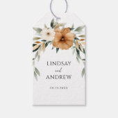 Elegant Copper & Earthy Botanical Wedding ギフトタグ (正面)