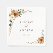 Elegant Copper & Earthy Botanical Wedding スタンダードカクテルナプキン (正面)