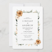 Elegant Copper & Earthy Botanical Wedding 招待状 (正面)
