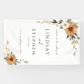 Elegant Copper Earthy White Wedding 横断幕 (横)