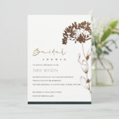 ELEGANT COPPER FOIL HYDRANGE BRIDAL SHOWER INVITE サンキューカード (スタンド正面)