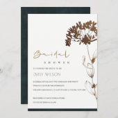 ELEGANT COPPER FOIL HYDRANGE BRIDAL SHOWER INVITE サンキューカード (正面/裏面)