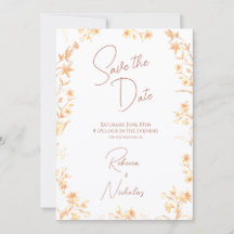 Elegant Copper Glow Wildflowers Script Photo