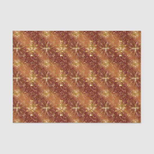 Elegant Copper Gold Florals Luxe Aesthetics 薄葉紙 (正面)