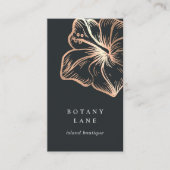 Elegant Copper Hibiscus Flower Vertical 名刺 (正面)
