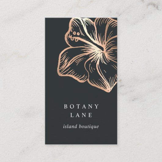 Elegant Copper Hibiscus Flower Vertical 名刺 (正面)