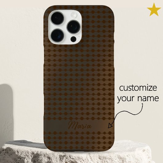 Elegant Copper Metal Dots Line Pattern Custom Name Case-Mate iPhoneケース