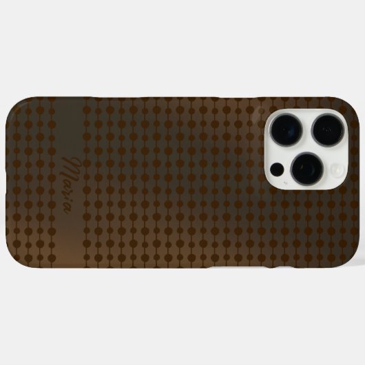 Elegant Copper Metal Dots Line Pattern Custom Name Case-Mate iPhoneケース (裏面 (横))