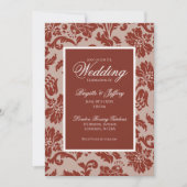Elegant copper rust damask wedding invitation 招待状 (正面)