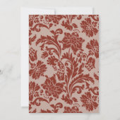 Elegant copper rust damask wedding invitation 招待状 (裏面)