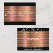 Elegant Copper Script Modern Design 3.5x2.5 名刺 (正面/裏面)