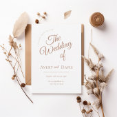 Elegant Copper Script Wedding Invitation 招待状