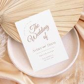 Elegant Copper Script Wedding Invitation 招待状