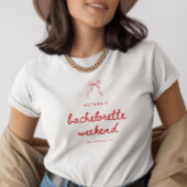 Elegant Coquette Bow Custom Bachelorette Weekend Tシャツ