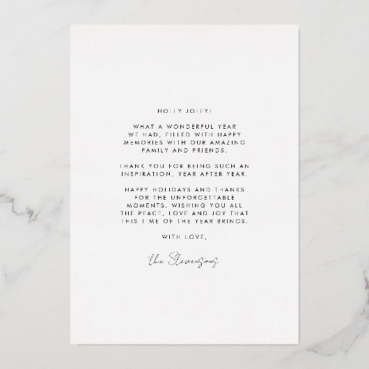 Elegant Coquette Bow Frame Happy Holidays 箔シーズンカード (裏面)