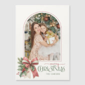 Elegant Coquette Bow Merry Christmas Arch Photo (正面)