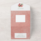 Elegant Coquette Bow Merry Christmas Arch Photo オールインワン招待状 (外側)