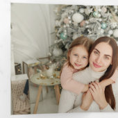 Elegant Coquette Bow Merry Christmas Arch Photo 三つ折りカード (内部最初)