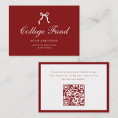 Elegant Coquette Bow Red Graduation College Fund エンクロージャーカード (正面/裏面)