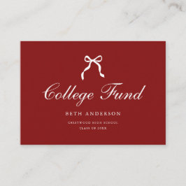 Elegant Coquette Bow Red Graduation College Fund エンクロージャーカード