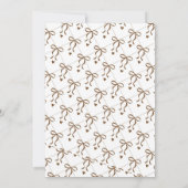 Elegant Coquette Brown Bow Birthday Invitation 招待状 (裏面)