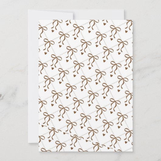 Elegant Coquette Brown Bow Birthday Invitation 招待状 (裏面)