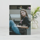 Elegant Coquette Classic Wine Red Graduation Photo サンキューカード (スタンド正面)