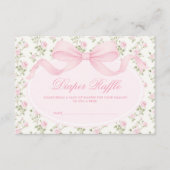 Elegant Coquette Pink Bow Diaper Raffle エンクロージャーカード (正面)