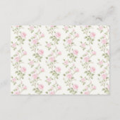 Elegant Coquette Pink Bow Diaper Raffle エンクロージャーカード (裏面)